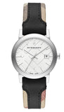 Burberry The City White Dial Black Haymarket Leather Strap Watch for Women - BU9150 Buy Now By Burberry