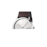 Calvin Klein Minimal Silver Dial Brown Leather Strap Watch for Men - K3M221G6 Buy Now By Calvin Klein