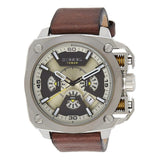 Diesel BAMF Chronograph Beige Dial Brown Leather Strap Watch For Men - DZ7343 Buy Now By Diesel