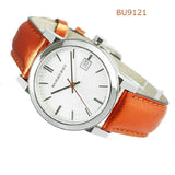 Burberry The City Silver Dial Orange Leather Strap Watch for Women - BU9121 Buy Now By Burberry