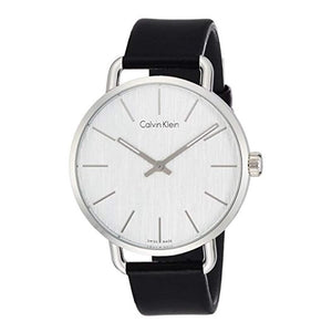 Calvin Klein Even White Dial Black Leather Strap Watch for Women - K7B211C6 Buy Now By Calvin Klein