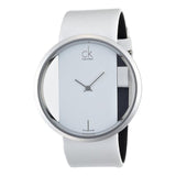 Calvin Klein Glam Transparent Dial White Leather Strap Watch for Women - K9423101 Buy Now By Calvin Klein