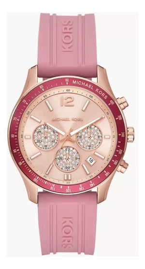 Michael Kors Berkley Quartz Rose Gold Dial Pink Rubber Strap Watch for Women - MKO1039 Buy Now By Michael Kors