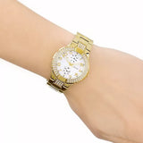 Guess Mini Prism Diamonds White Dial Gold Steel Strap Watch for Women - W15072L1 Buy Now By Guess