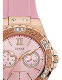 Guess Rose Gold Dial with Diamonds Pink Rubber Strap Watch For Women - W1053L3 Buy Now By Guess