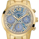 Guess Mini Sunrise Quartz Blue Dial Gold Steel Strap Watch For Women - W0448L6 Buy Now By Guess