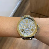 Michael Kors Wren Chronograph Crystals Silver Two Tone Steel Strap Watch for Women - MK6953 Buy Now By Michael Kors