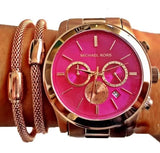 Michael Kors Runway Pink Dial Rose Gold Steel Strap Watch for Women - MK5931 Buy Now By Michael Kors