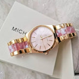 Michael Kors Channing Quartz Mother of Pearl Pink Dial Two Tone Steel Strap Watch For Women - MK6650 Buy Now By Michael Kors