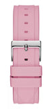 Guess Zena Quartz White Dial Pink Rubber Strap Watch For Women - W1094L4 Buy Now By Guess