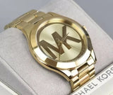 Michael Kors Slim Runway Analog Gold Dial Gold Steel Strap Watch For Women - MK3739 Buy Now By Michael Kors