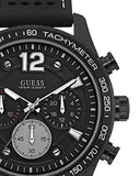 Guess Fleet Chronograph Black Dial Black Rubber Strap Watch for Men - W0971G1 Buy Now By Guess