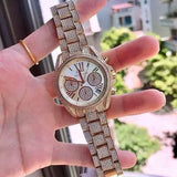 Michael Kors Mini Bradshaw Crystals Gold Dial Gold Steel Strap Watch For Women - MK6494 Buy Now By Michael Kors