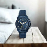 Fossil Bronson Chronograph Blue Dial Blue Steel Strap Watch for Men - FS5916 Buy Now By Fossil