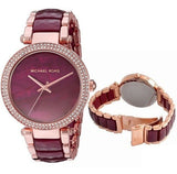 Michael Kors Parker Maroon Dial Two Tone Steel Strap Watch for Women - MK6412 Buy Now By Michael Kors