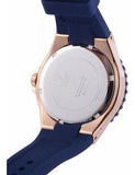 Guess Interpid White & Rose Gold Dial Blue Silicone Strap Watch For Women - W0325L8 Buy Now By Guess