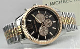 Michael Kors Lexington Chronograph Crystals Black Dial Two Tone Steel Strap Watch for Men - MK8714 Buy Now By Michael Kors