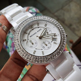 Michael Kors Parker White Dial White Ceramic Strap Watch for Women - MK5654 Buy Now By Michael Kors