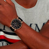 Tommy Hilfiger Luca Chronograph Black Dial Black Rubber Strap Watch For Men - 1710491 Buy Now By Tommy Hilfiger