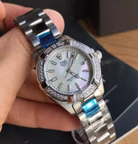 Tag Heuer Aquaracer Diamonds Mother of Pearl White Dial Silver Steel Strap Watch for Women - WBD1413.BA0741 Buy Now By Tag Heuer
