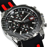 Guess Octane Chronograph Black Dial Two Tone Silicone Strap Watch For Men - W1047G1 Buy Now By Guess