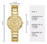 Guess Montage Quartz Gold Dial Gold Steel Strap Watch For Women - GW0588L1 Buy Now By Guess