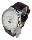 Guess Delancy Quartz White Dial Brown Leather Strap Watch For Men - W0870G1 Buy Now By Guess