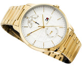 Tommy Hilfiger Hunter White Dial Gold Steel Strap Watch for Men - 1791609 Buy Now By Tommy Hilfiger