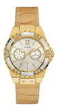 Guess Limelight Quartz Silver Dial Golden Leather Strap Watch For Women - W0775L2 Buy Now By Guess