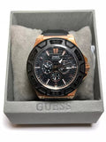 Guess Force Analog Black Dial Black Leather Strap Watch For Men - W0674G6 Buy Now By Guess