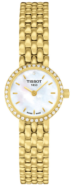 Tissot T-Lady Lovely Mother of Pearl Dial Gold Steel Strap Watch For Women - T058.009.63.116.00 Buy Now By Tissot