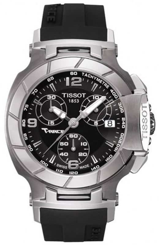 Tissot T Race Chronograph Black Dial Black Rubber Strap Watch for Women - T048.217.17.057.00 Buy Now By Tissot