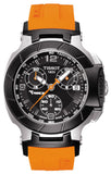 Tissot T Race Chronograph Black Dial Orange Rubber Strap Watch for Women - T048.217.27.057.00 Buy Now By Tissot