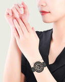 Swarovski Octea Lux Black Dial Black Leather Strap Watch for Women - 5414410 Buy Now By Swarovski