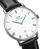 Daniel Wellington Dapper Sheffield White Dial Black Leather Strap Watch For Men - DW00100088 Buy Now By Daniel Wellington