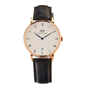Daniel Wellington Dapper Reading White Dial Black Leather Strap Watch For Women - DW00100118 Buy Now By Daniel Wellington