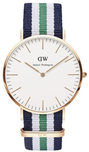 Daniel Wellington Classic Nottingham White Dial Two Tone NATO Strap Watch For Men - 0108DW Buy Now By Daniel Wellington