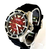 Emporio Armani Meccanico Automatic Red Dial Black Silicon Strap Watch For Men - AR60070 Buy Now By Emporio Armani