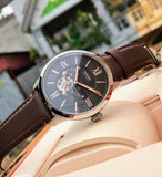 Fossil Townsman Automatic Black Dial Brown Leather Strap Watch for Men - ME3061 Buy Now By Fossil