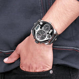 Diesel Mr Daddy Chronograph White Dial Black Leather Strap Watch For Men - DZ7125 Buy Now By Diesel