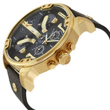 Diesel Mr Daddy Chronograph Black Dial Black Leather Strap Watch For Men - DZ7371 Buy Now By Diesel