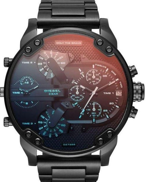 Diesel Mr Daddy 2.0 Chronograph Black Dial Black Steel Strap Watch For Men - DZ7395 Buy Now By Diesel