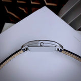 Michael Kors Empire Three-Hand Silver Dial Black Leather Strap Watch For Women - MK4722 Buy Now By Michael Kors