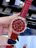 Swarovski Passage Chrono Red Dial Red Leather Strap Watch for Women - 5580345 Buy Now By Swarovski