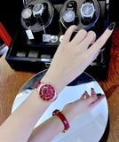 Swarovski Passage Chrono Red Dial Red Leather Strap Watch for Women - 5580345 Buy Now By Swarovski