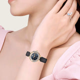 Swarovski Lovely Crystals Analog Black Dial Black Leather Strap Watch for Women - 5301877 Buy Now By Swarovski