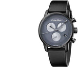 Calvin Klein City Chronograph Grey Dial Black Leather Strap Watch for Men - K2G177C3 Buy Now By Calvin Klein