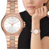 Michael Kors Lennox Three-Hand Silver Dial Rose Gold Steel Strap Watch For Women - MK7362 Buy Now By Michael Kors