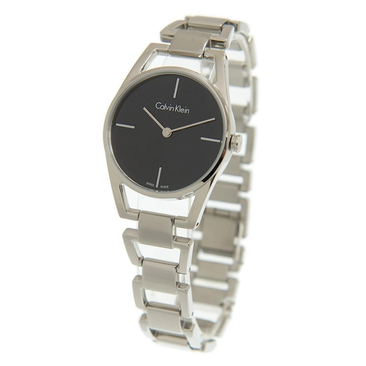Calvin Klein Dainty Black Dial Silver Steel Strap Watch for Women - K7L23141 Buy Now By Calvin Klein
