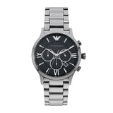 Emporio Armani Giovanni Chronograph Black Dial Silver Steel Strap Watch For Men - AR11208 Buy Now By Emporio Armani